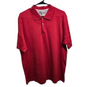 Johnston & Murphy Pima Cotton Polo Shirt Men L Red Short Sleeve